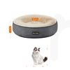Grey Round Dog Bed with Washable Cover